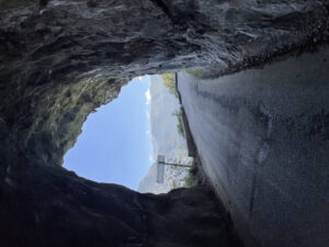 Tunnel on the ascent of Villard Notre Dame